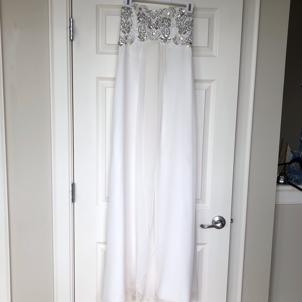 SAKS - AIDAN MATTOX silk dress with embellishments